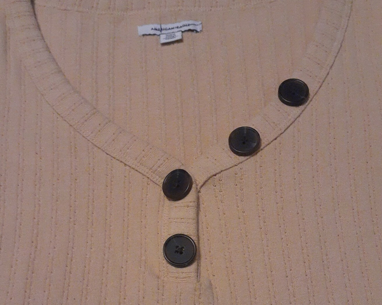 American Eagle Medium Asymmetrical Button Henley … - image 2