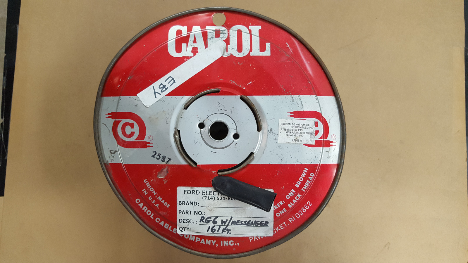 1PC. 161' X 1" CAROL CABLE COMPANY BLACK HEAT SHRINK