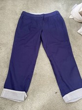 Chatham Marine Crop Trousers Navy Blue Women's 14