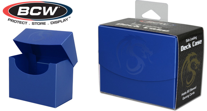 Blue Side Loading Gaming Deck Case - Holds 80 Sleeved Gaming cards - Protector
