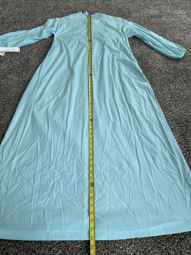 Vintage Vassarette Womens Long Gown Medium Light Blue Long New Grannycore - Picture 19 of 24