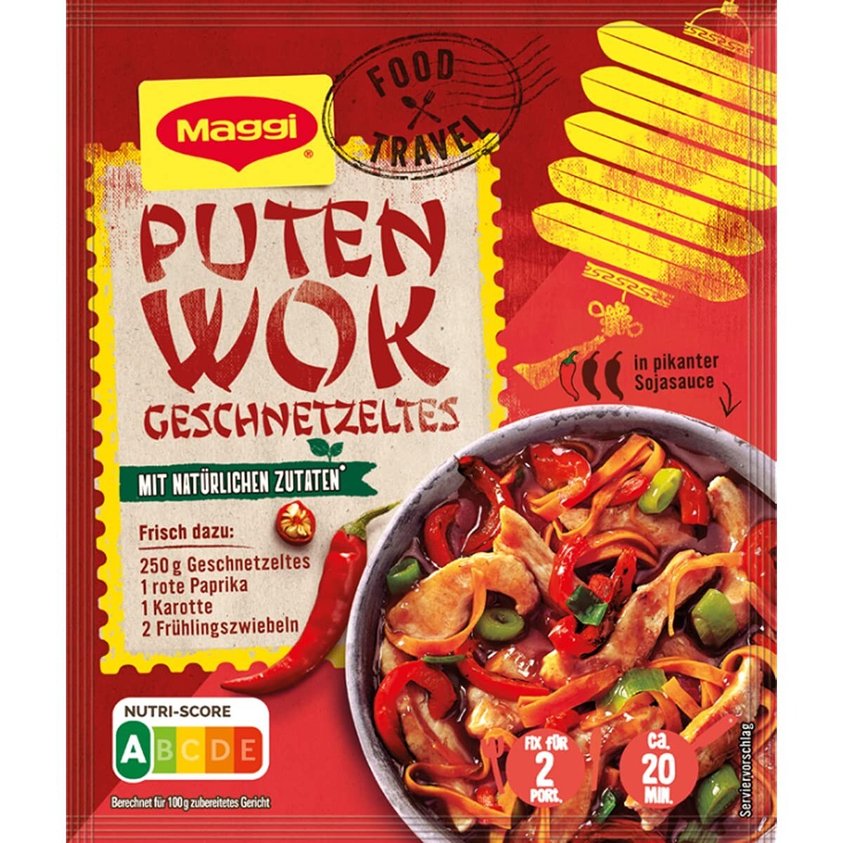 20 x Maggi Food Travel para pavo wok en rodajas sartén asiática NUEVO de Alemania
