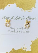 Micro Mini Spring Easter Bunny Ears Surgical Steel Stud Earrings New Women Kids