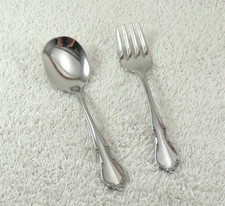 Toddletime Baby Fork  Spoon Set Oneida Glossy Stainless Flatware