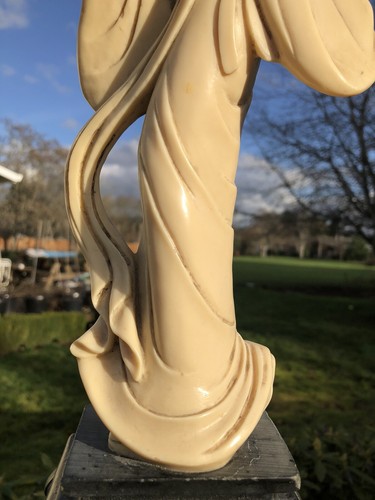 Vintage A. Santini Sculpture Mid Century Geisha Alabaster Resin Italy Signed 19” - Picture 6 of 12