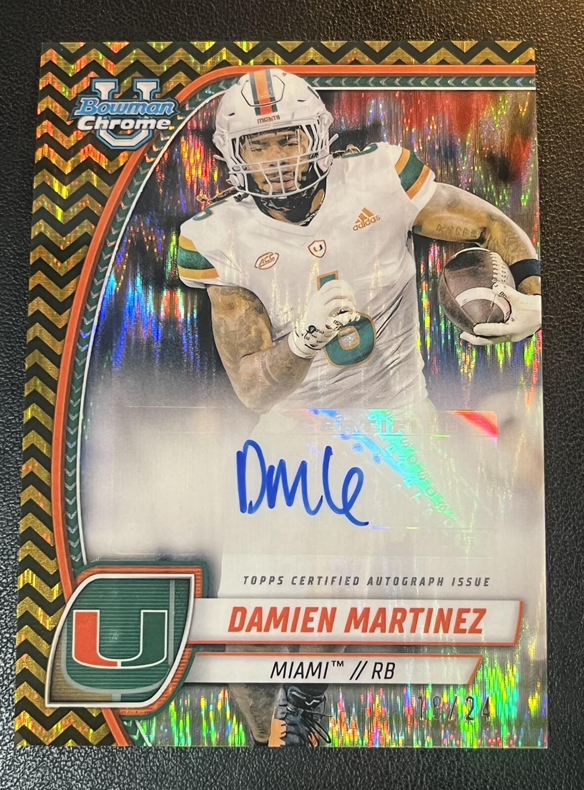 2024 Bowman U Chrome Damien Martinez Black Gold Stealth Auto /24