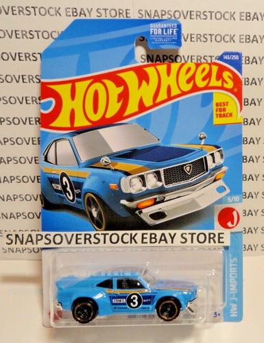 2022 HOT WHEELS KROGER EXCLUSIVE BLUE MAZDA RX-3, J-IMPORTS #5/10, HW #143, VHTF