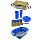 Adventure Kings 37 Piece Picnic Set + Collapsible Sink Camping Outdoor Portable