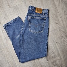Levi's 540 Relaxed Fit Straight Leg Cotton Leather Patch Vtg. Jeans 36X30 USA