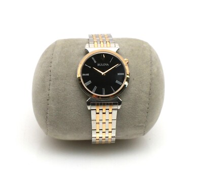 Bulova Regatta ladies 29mm Quartz Slim Two-Tone Black Dial