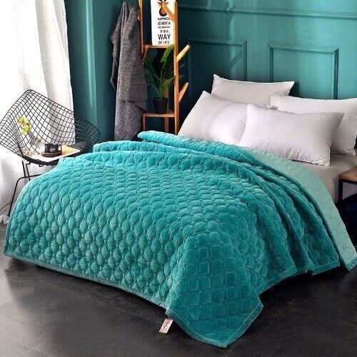 2023  Crystal Velvet Bed Sheet Solid Color Thickened Winter Warm Blanket  - Picture 1 of 24