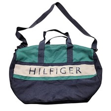 Tommy Hilfiger Duffle Bag Retro 90s Prep Colorblock Travel Gym Urban Streetwear