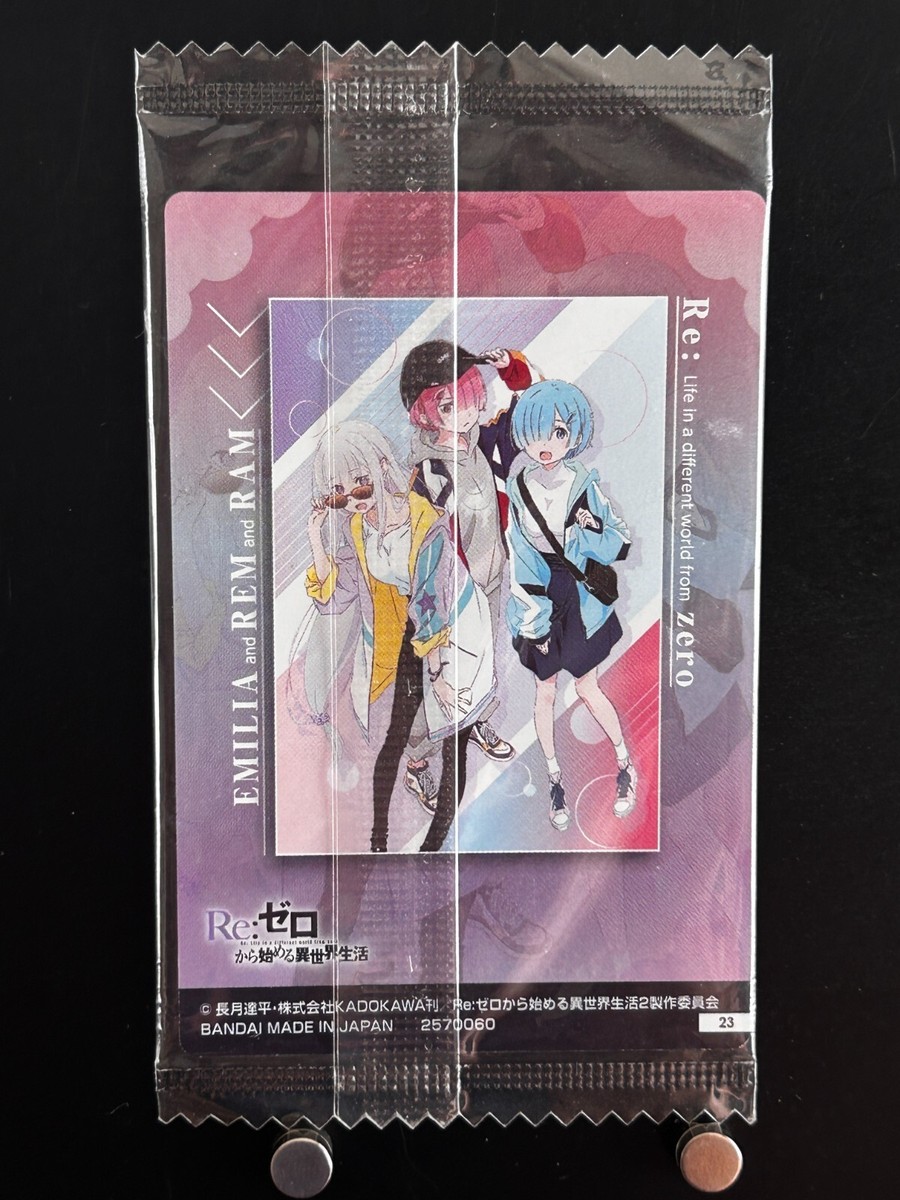 Emilia Rem Ram Re:Zero Card wafer #23 JAPAN Japanese BANDAI