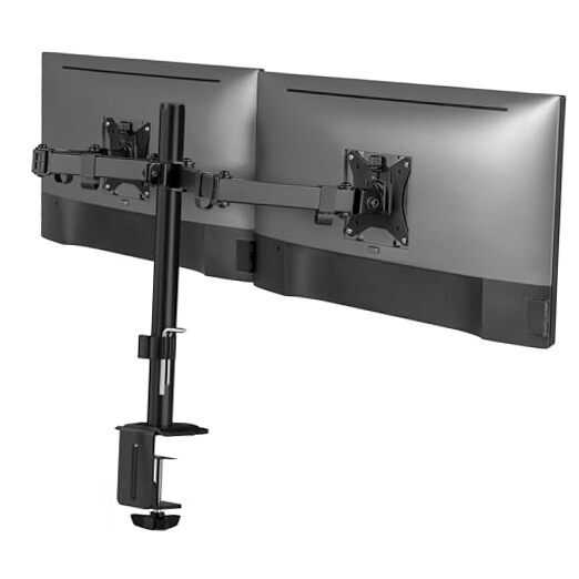 Dual Monitor Mount, Dual Monitor Arm for 2 Screens, Dual Monitor Desk Black
