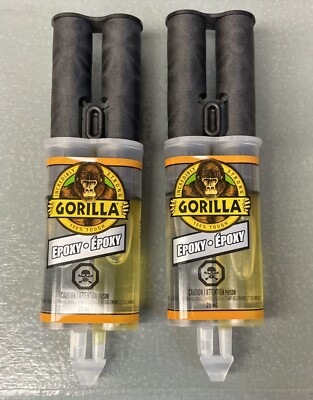 2X GORILLA EPOXY Glue Syringe Super Strong Bond Adhesive 2-Pack 25mL / .85oz