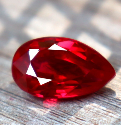 Natural Red Ruby CERTIFIED Pear Shape 7.30 Ct Loose Gemstones