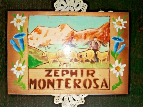 1950s COFANETTO IN LEGN0 DIPINTO A MANO MONTEROSA ZEPHIR - Foto 3 di 12