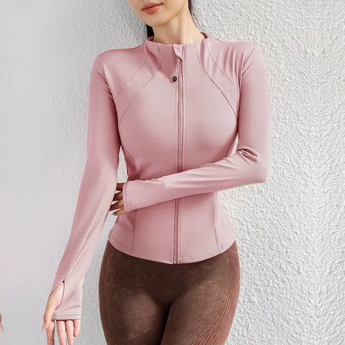 S-XL Zipper Long-Sleeved Sports Jacket For Running Jogging Fitness Women's Wear - Picture 2 of 15