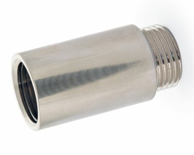Chrom Latz Hahn Verlängerung feste Länge 1/2'' x 40 mm Stecker auf Buchse Verbinder