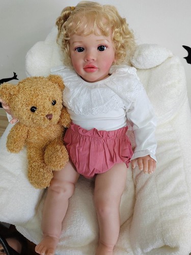 26" Lifelike Reborn Baby Doll Cuddly Body Realistic Toddler Girl Birthday Gift - Picture 7 of 16