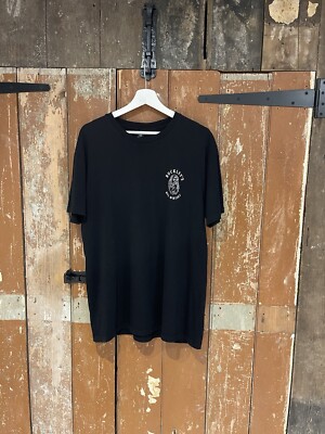 AS Colour Staple kurzärmliges schwarzes T-Shirt Oberteil Baumwolle Grafikdruck Large