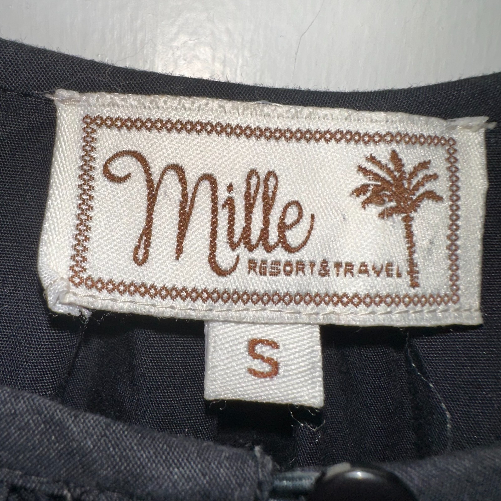 MILLE Resort and Travel Dress  Small Black Celeste 100% Cotton Dress Classic