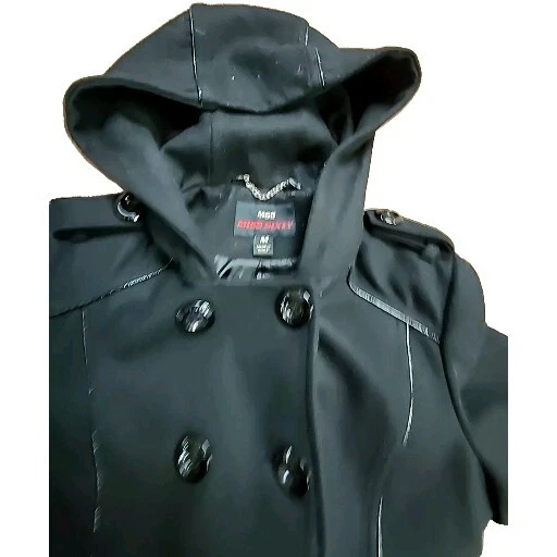 Abrigo M60 Miss Sixty, Elegante Abrigo Abotonado Talla Mediana Negro Mezcla Lana  Foto 4 de 4