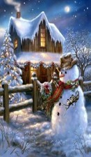 Snowman Christmas Poster Photo Print Holiday Wall Decor Reproduction