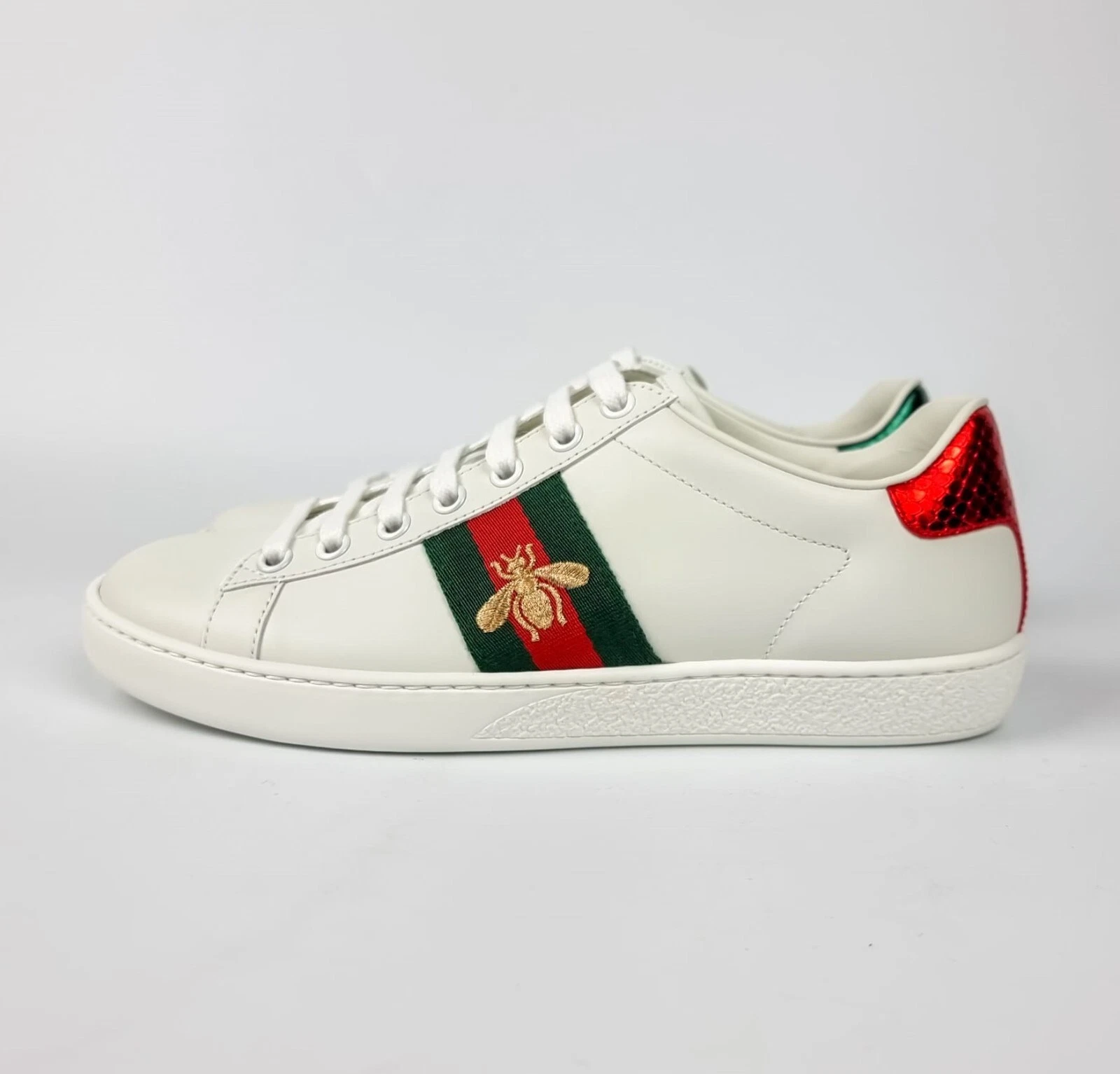 Baskets homme GUCCI Ace Bee en cuir blanc neuves
