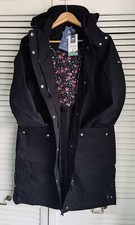 Joules Size 10 Black Loxley - Waterproof - Longline Rain Coat Rrp £149..