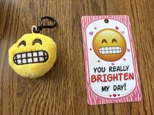 Emoji Plush Keychain With A Valentine Card.