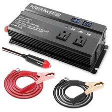 1200W Peak Power Inverter, Inverter 12v to 110v 3 AC 3 USB 1 Type-C Port
