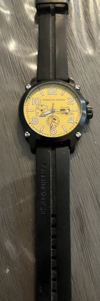 Автоматические мужские часы Porsche Design • желтый циферблат • резиновый ремешок скелет РЕДКИЕ - Изображение 2 из 3
