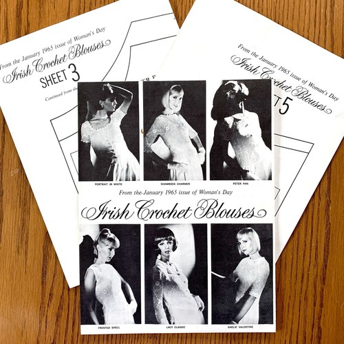 Vintage Woman's Day 1965 Irish Crochet Blouses Patterns Instructions 6 Designs - Picture 2 of 9