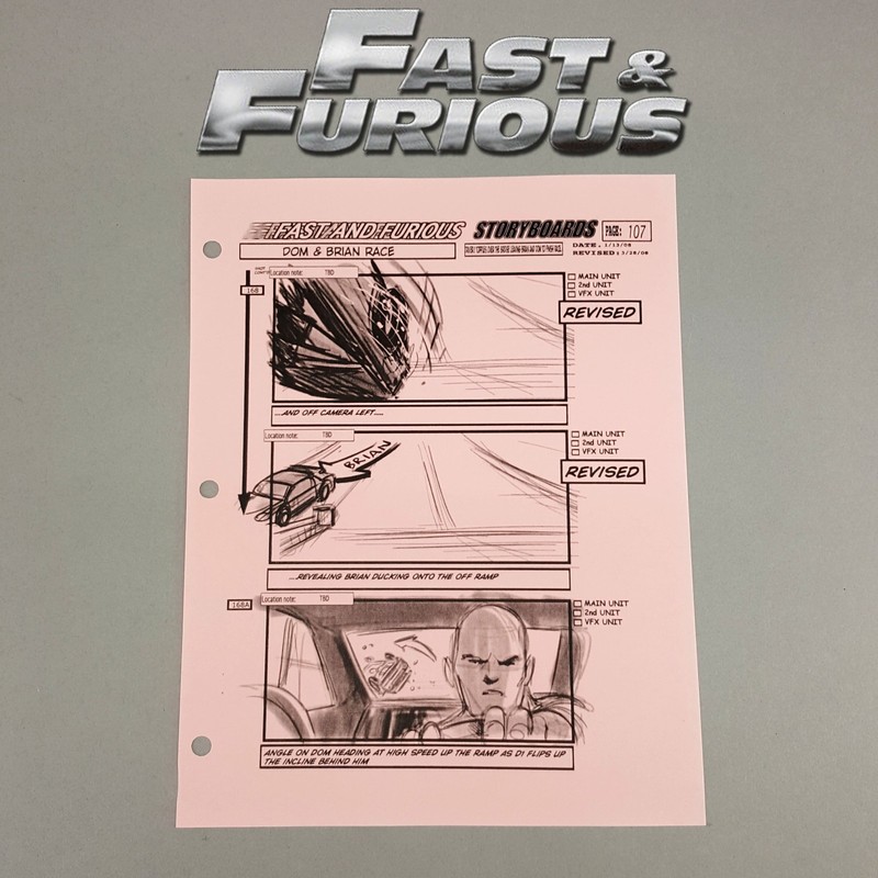 Image 9 of Fast and Furious 4 Production Used Storyboard, Dom Races Towards Ramp, 107 COA