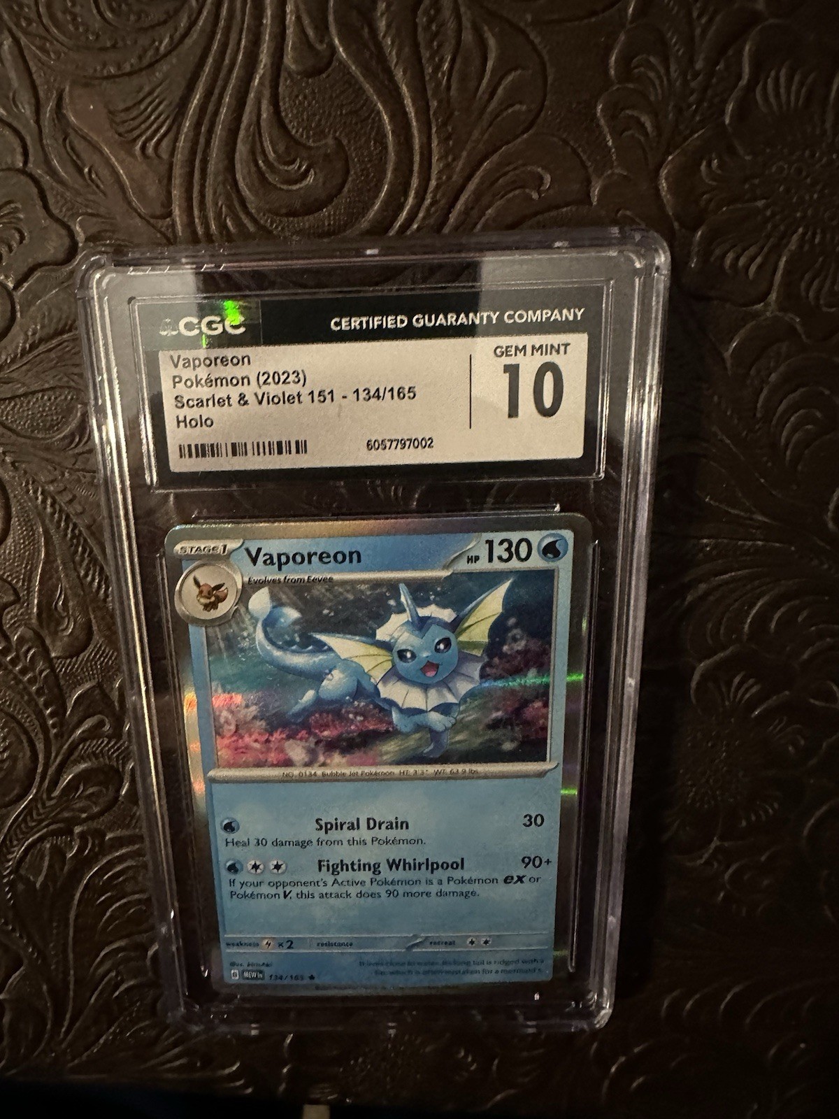 Pokemon Scarlet & Violet 151 Holo Rare Vaporeon 134/165 CGC 10 Gem Mint