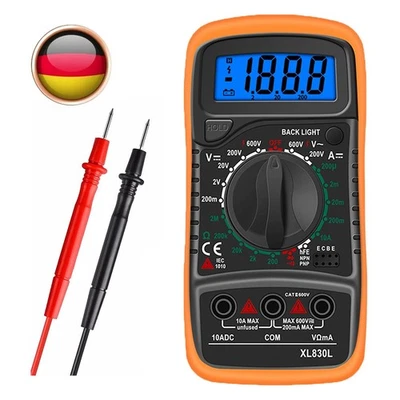 HOMTAS Digital Multimeter Messgerät Voltmeter Strom Amperemeter Kapazität Profi Prüfer