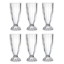 6 x Milkshake Glasses Knickerbocker Glory Dessert Ice Cream Sundae American