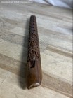 Hand Carved 6-Hole Wooden Recorder Flute 13" Floral Vine Relief Carving Brown — photo 2