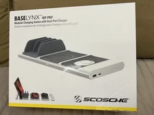 SCOSCHE BASELYNX MODULAR CHARGING STATION KIT W/Dual-Port Charger - White Apple