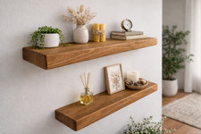 Rustic Floating Shelves Solid Wood Wall Shelf Handmade Handcrafted 15 cm