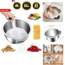 Kitchen Colander Strainer Bowl for Rice Fruits Vegetables Beans Stainless Steel