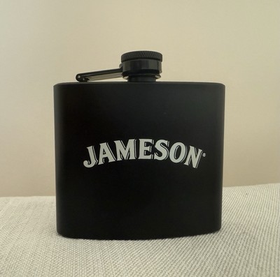 Jameson Irish Whiskey Matte Black Stainless Steel Flask  5.25 Oz. 