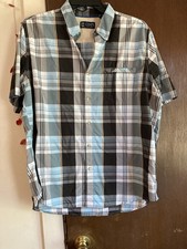 Chaps Short Sleeve Men  s Shirt Blue Plaid Size XL Button Up