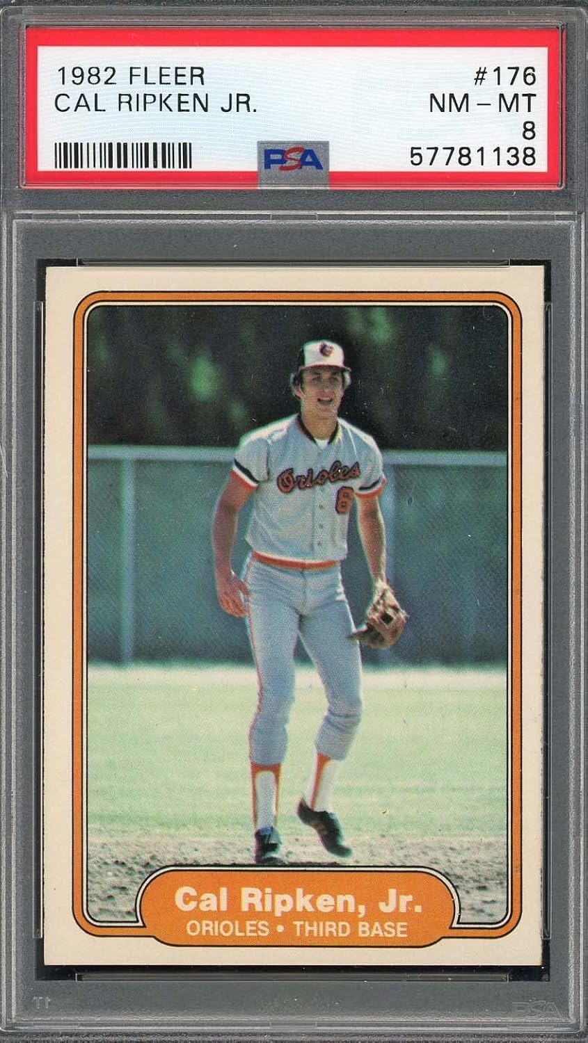 Cal Ripken Jr 1982 Fleer Baseball Rookie Card #176 Graded PSA 8 view 1