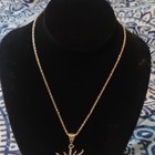 Silver Tone Sun Pendant Chain Necklace, Adjustable, Lobster Clasp — photo 1