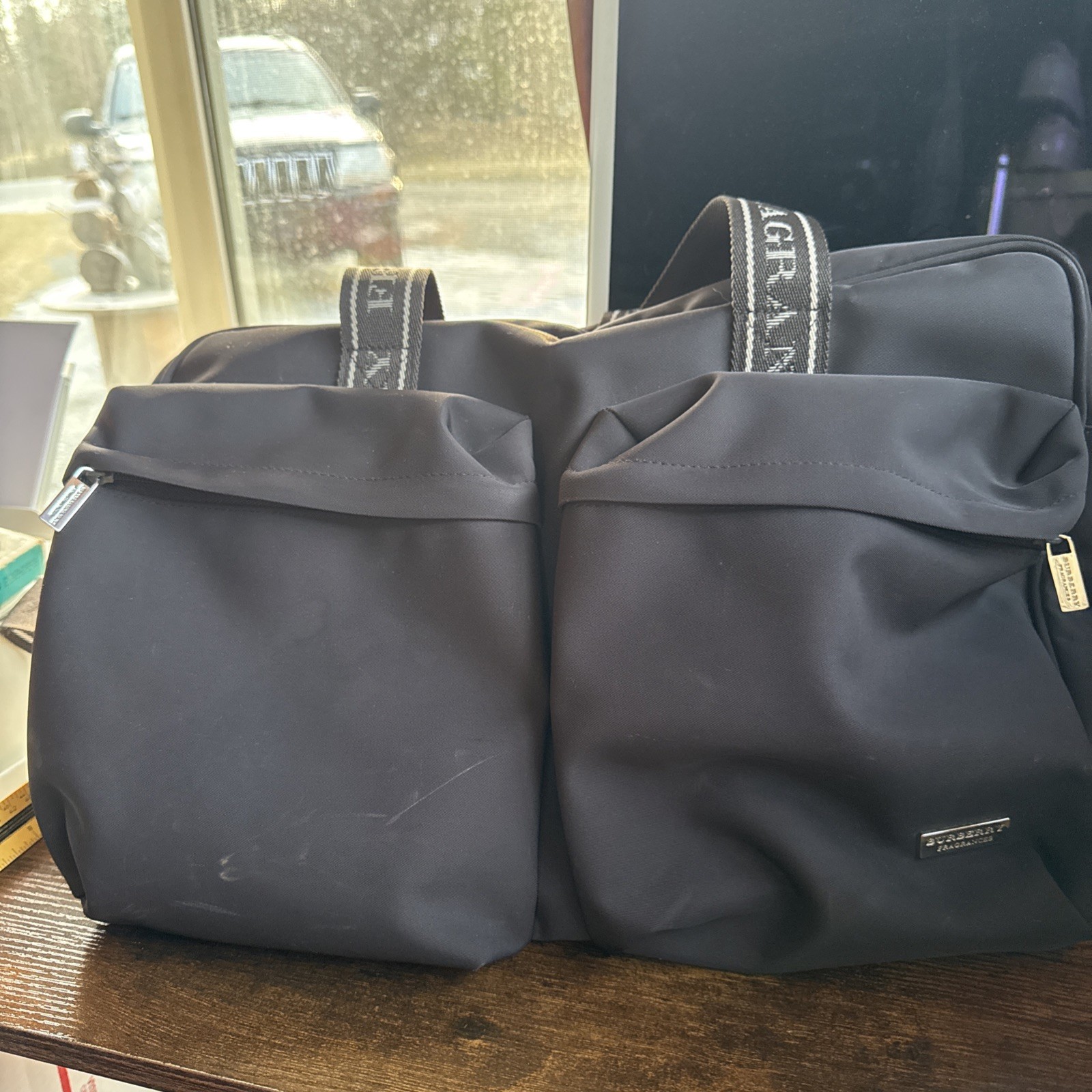 Burberry Fragrance Dark Brown Travel Weekender Sport Bag Large 16