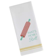 DII Design Imports Kitchen Towel That's How I Roll Printed Dishtowel