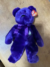 TY Beanie Baby Buddy Princess Diana 14  Purple Plush Teddy Bear w/Tags 1998