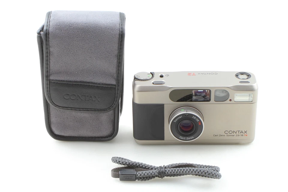 [Excelente COMO NUEVO con correa de estuche] Cámara fotográfica Contax T2 Titan plateada 35 mm plateada JAPÓN - Imagen 2 de 4